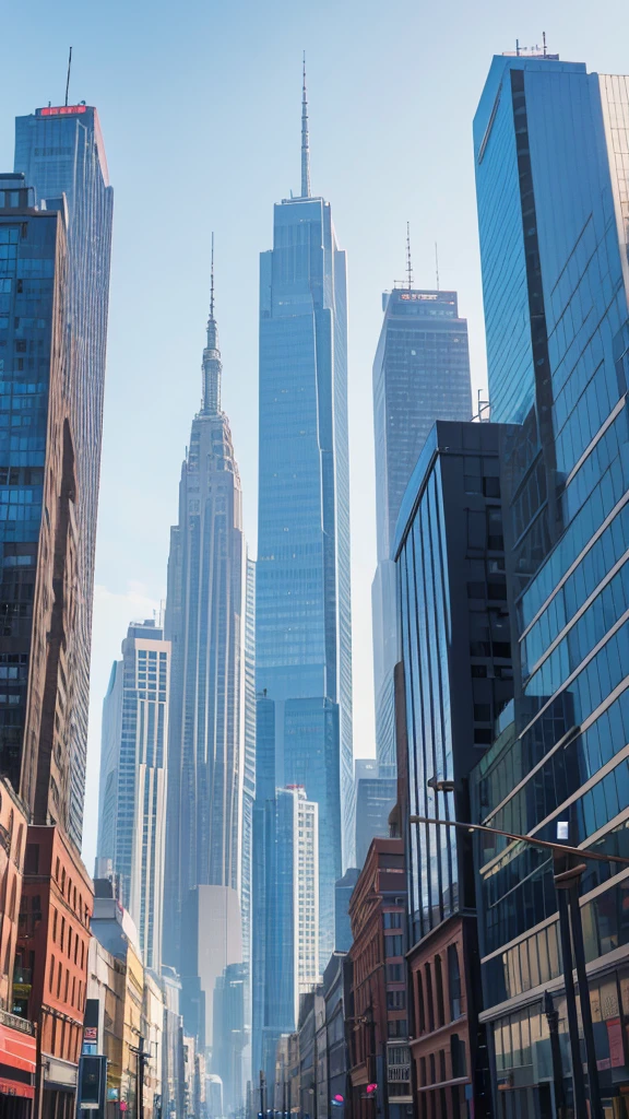 Short the scene is,Towering buildings in the heart of a big city