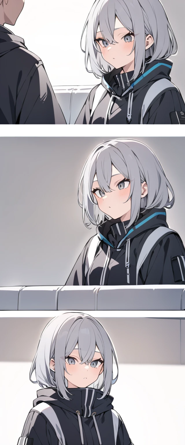 Gray hair(It's about to go to the waist) ・Large breasts(AND~About F?) ・Face up ・Teasing but looking a little embarrassed ・Bald ・