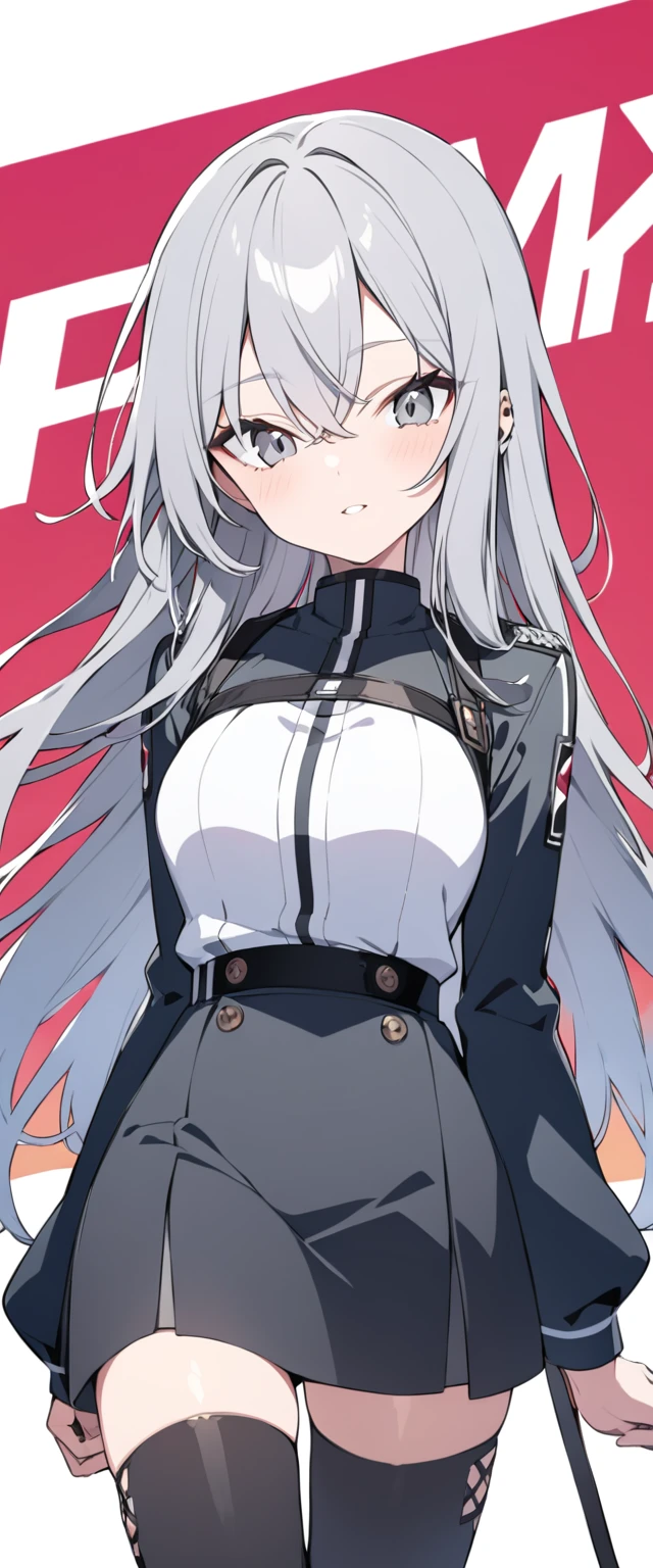 Gray hair(It's about to go to the waist) ・Large breasts(AND~About F?) ・Face up ・Teasing but looking a little embarrassed ・Bald ・