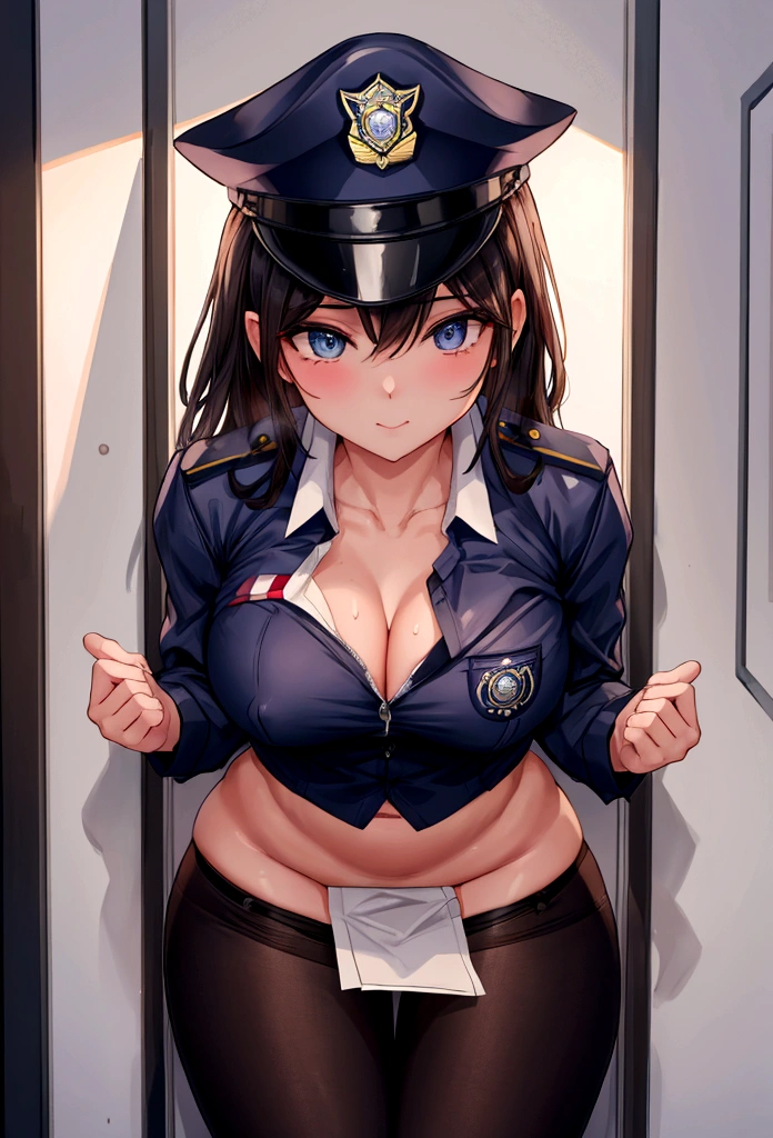 A beautiful police officer who loves sex takes a break、nsfw.Stripper women、Half naked、Police hat、
