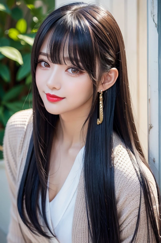 (((Real beauty))), RAW Photos, Black Hair、folder、Round eyes、False eyelashes、Straight hair, Wavy Hair、correct、Deep red lipstick、Striped Hair、Brown Hair、Blue Hair、(Gradient Hair)、Asymmetrical Hair、Hair behind the ear、Crossed bangs、Long Hair、((お尻までLong Hair))、Long Hair、Smooth, Silky Hair、Hair up on one side、とんでもなくLong Hair、Light brown eyes、Ring Eye、Round eyes、Wicked Smile、A light smile、Cast a Shadow、(Extraordinary presence)、Atmospheric perspective、Backlight、Exposure、Lens flare、、最high quality、超High resolution、超High resolution、Very realistic, masterpiece、correct、Textured skin、high quality、最high quality、Awards、32k, 髪のfolder、Crafty、C-CAP&#39;s Boobs、Bold、（A light smile）、Embarrassed laugh、Redness in the ears、correct、Shine、360° View、Very detailed、超High resolution、解剖学的にcorrect、masterpiece、Accentuate your breasts、High resolution、High detail、Long eyelashes、A slight blush、Compensate,I don&#39;t want to wear clothes、 (((Full Body Shot)))、（(Roll up your hair)）、Seductive pose、Shooting from a distance、Different angles of view、Waist height 、Sony FE、Hair blowing in the wind、