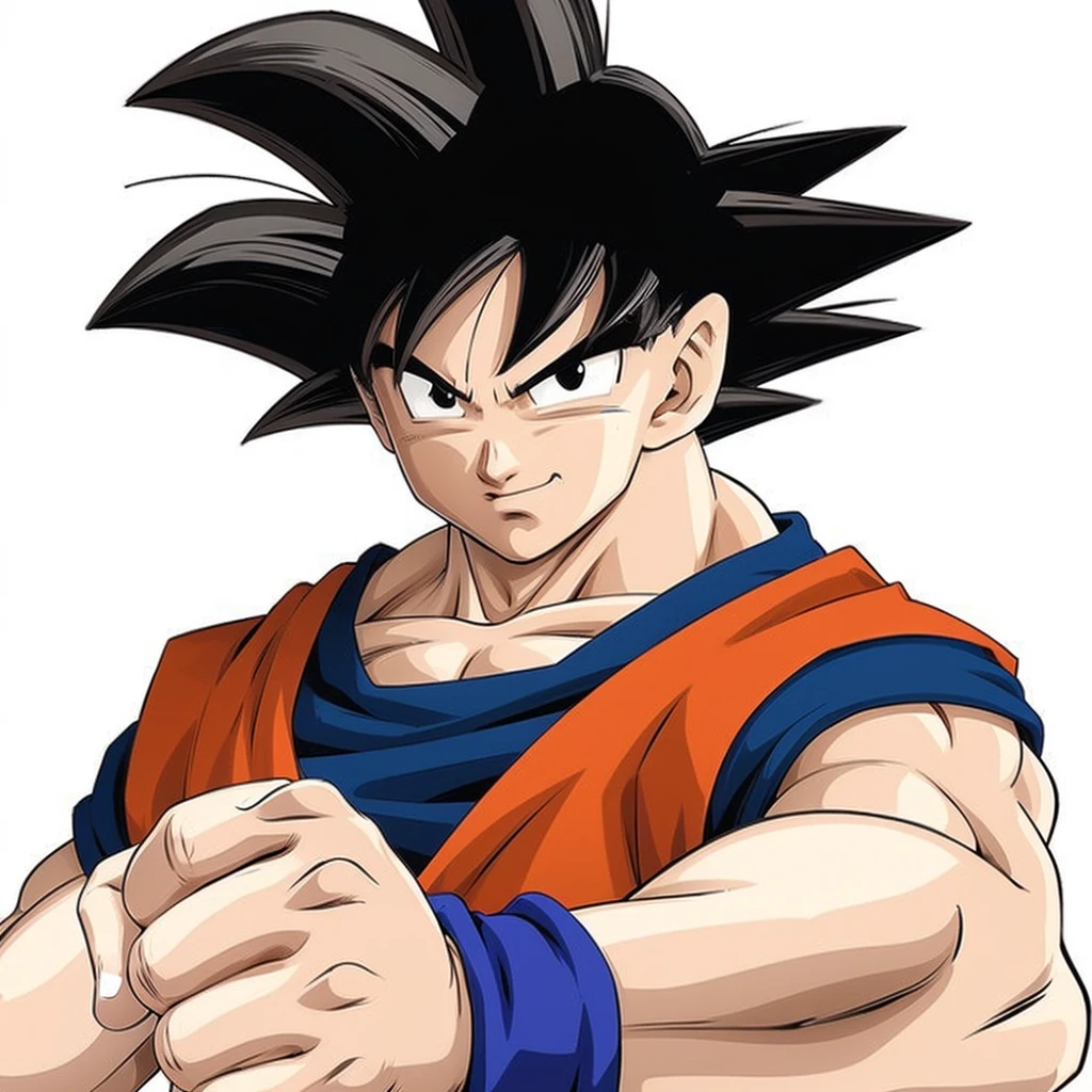 An anime character, dragon ball, son goku, japanese man, black hair,