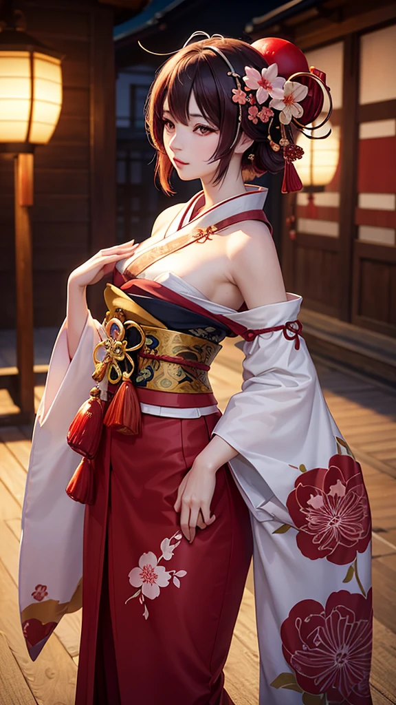 Oiran Apparition cherry blossoms Best Quality, Masterpiece, Ultra High Resolution, (Realisticity: 1.4), Original Photo, Cinematic Lighting