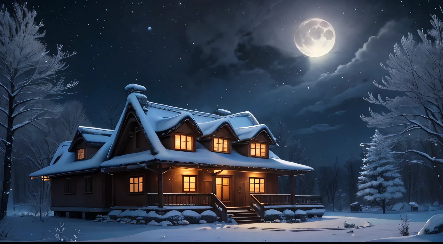 Arafed house in a Yukiy landscape with a full moon, Beautiful house, Winter nights, yukiy winter, House Background, Moonlight Yukiing, (yuki), Winter scene fantasy, Yukiy Night, winter yuki, Yukiy Winter Christmas Night, winter wonderland, Wintertime, Winter setting, Moonlight Yuki, Winter in Yuki, Wintertime, Yukiy Winterszene, In winter