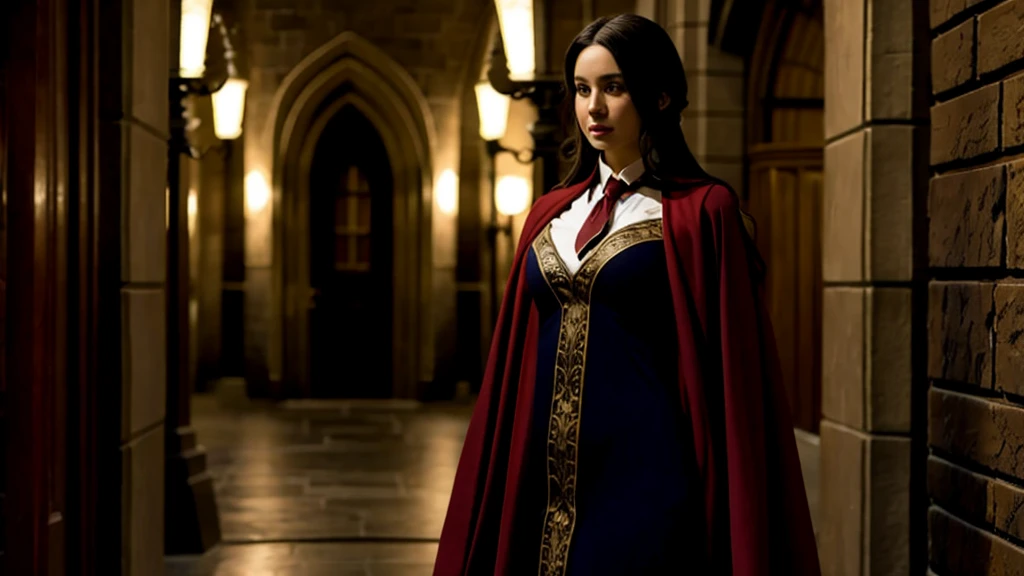 sexy woman in a harry potter cosplay outfit
