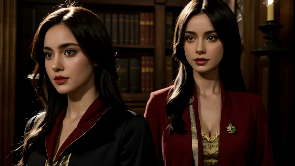sexy woman in a harry potter cosplay outfit