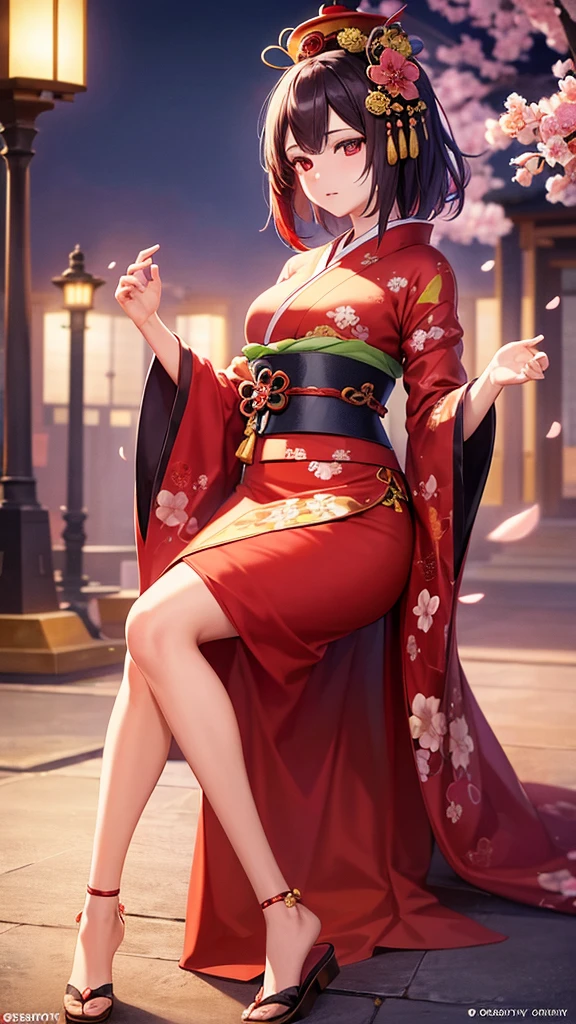 Oiran Apparition cherry blossoms Best Quality, Masterpiece, Ultra High Resolution, (Realisticity: 1.4), Original Photo, Cinematic Lighting