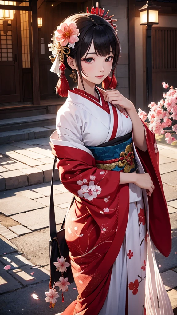 Oiran Apparition cherry blossoms Best Quality, Masterpiece, Ultra High Resolution, (Realisticity: 1.4), Original Photo, Cinematic Lighting