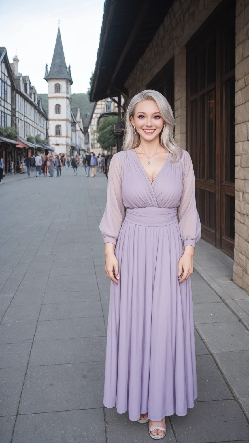 score_9, score_8_up, score_7_up, BREAK,
(Triplets)(chest covered)(smile)Gray skin, pale golden hair and violet eyes. They prefer clothing of white and silver with cloaks of deep blue or purple,village background, huge_knockers, ((very precise detailed)), ((highres)
