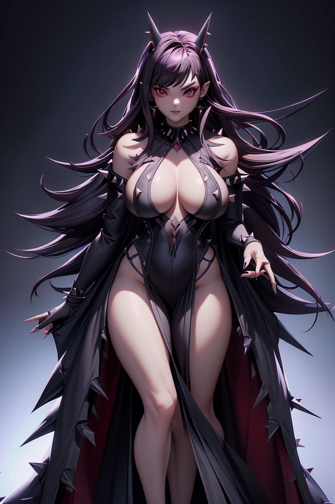 Scarlet Castlevania, (Scarlet Castlevania), tenebrosa, standing alone, ray tracing, 3D style, 3dmm, ((3 poses per photo)), ((3 poses in each photo)), fully body,(from front view),(Rear view), (view on the left), blackstockings, Tear at the waist,(((3 poses per photo))),((symetry)) ,((ultra realistic skin)),(minimalist details),((large open dress with v-cuts)),(((dress with spikes))),(((slits between the legs))),(((well-defined groin))),(drawn curve),(((necklines))),(((thick and beautiful legs))),(((big boobies))),((large neckline over the breasts)),((sexly)),big and beautiful legs, winding curves, groin marking, no thorns, sample legs, fancy