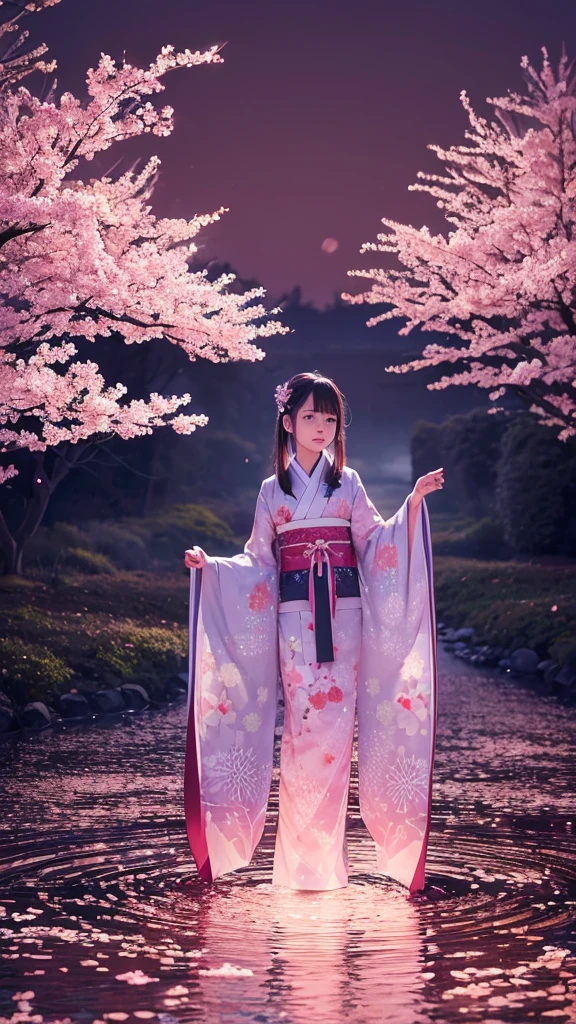 Twelve-layered kimono Apparition cherry blossoms Best Quality, Masterpiece, Ultra High Resolution, (Realisticity: 1.4), Original Photo, Cinematic Lighting
