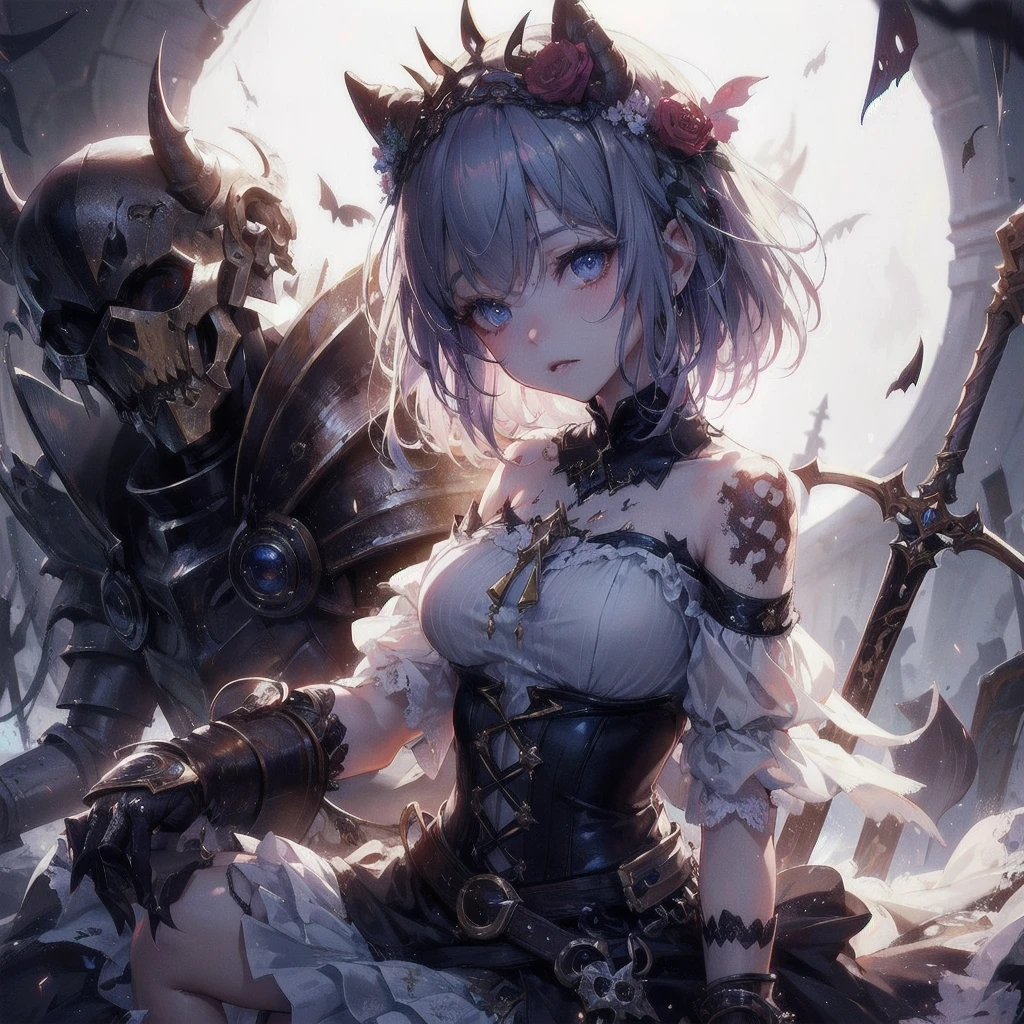  masterpiece, (textured skin), best quality, gorgeous beautiful girl, (a devil), detailed clothes,large breasts,narrow waist,, (beautiful face), cinematic lighting, (fantasy anime art ),