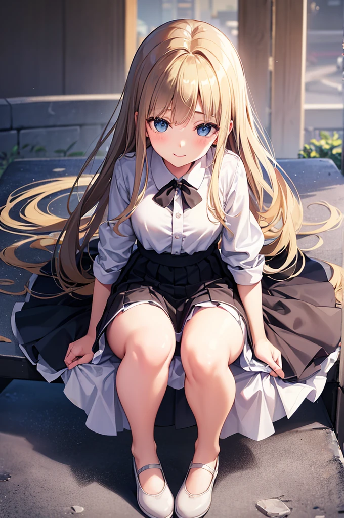 (Browsing Caution:0.99)、beautiful girl, (Roll up your skirt), Looking into the camera, Angle from below, Short skirt, Squat, A shy smile,  Beautiful Skin, ((Highest quality, 16K, Tabletop: 1.3)), 1 Girl, The light shines on your face, Highly detailed face, Highly detailed lips, Beautiful Eyes、Realistic Skin、Cute design panties、shaving、Various Hair Styles、Different color uniforms、Natural clothes、Detailed panties、Spread your legs、sit、Squat、Long skirt