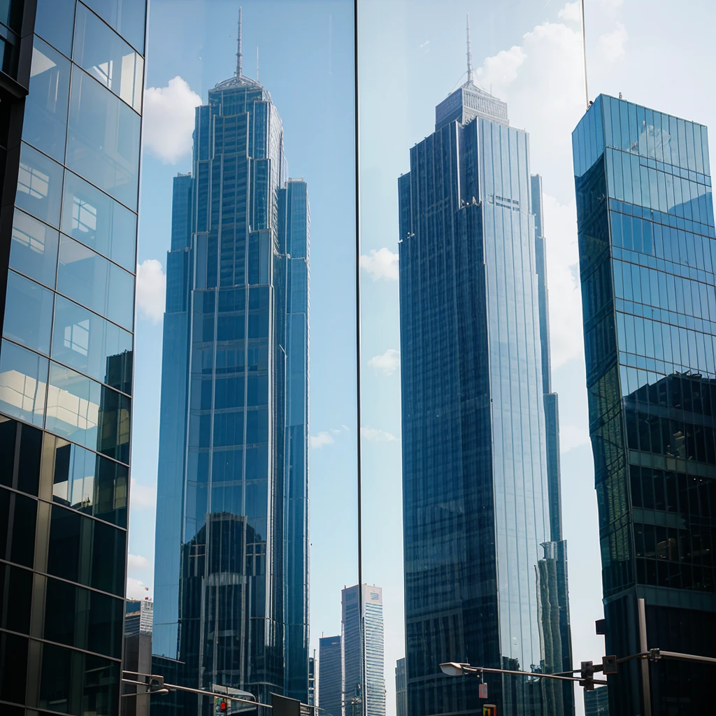 A landmark building,Glass curtain wall,Skyscraper
