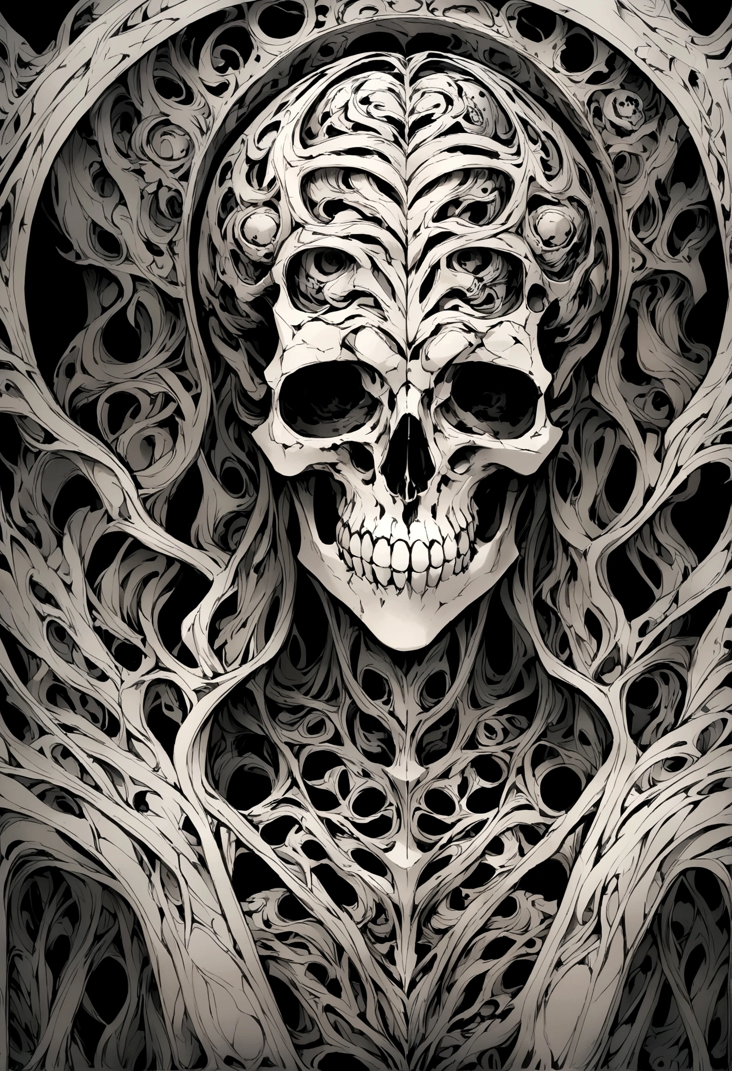 skull half with skin
