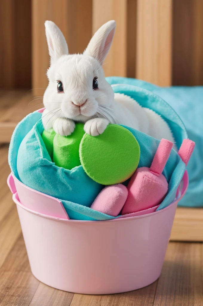 Cute cartoon bunnies, in pastel colors such as Crayola or pastel chalk