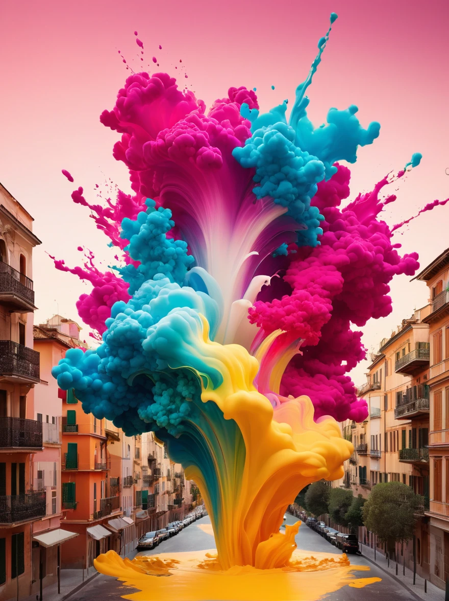 in style of Alberto Seveso, city landscape