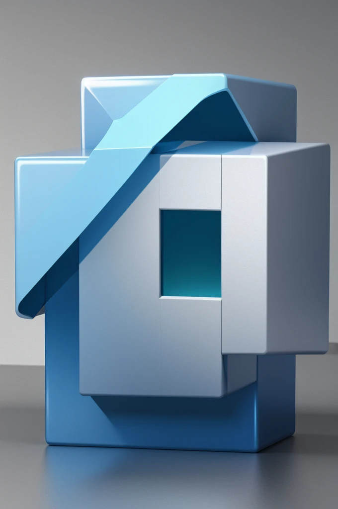 Generate a image of blender default cube being scared of getting deleted