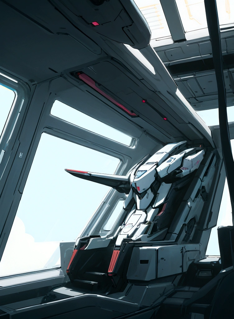 Interior of anime  spaceship, cel shading, futuristic