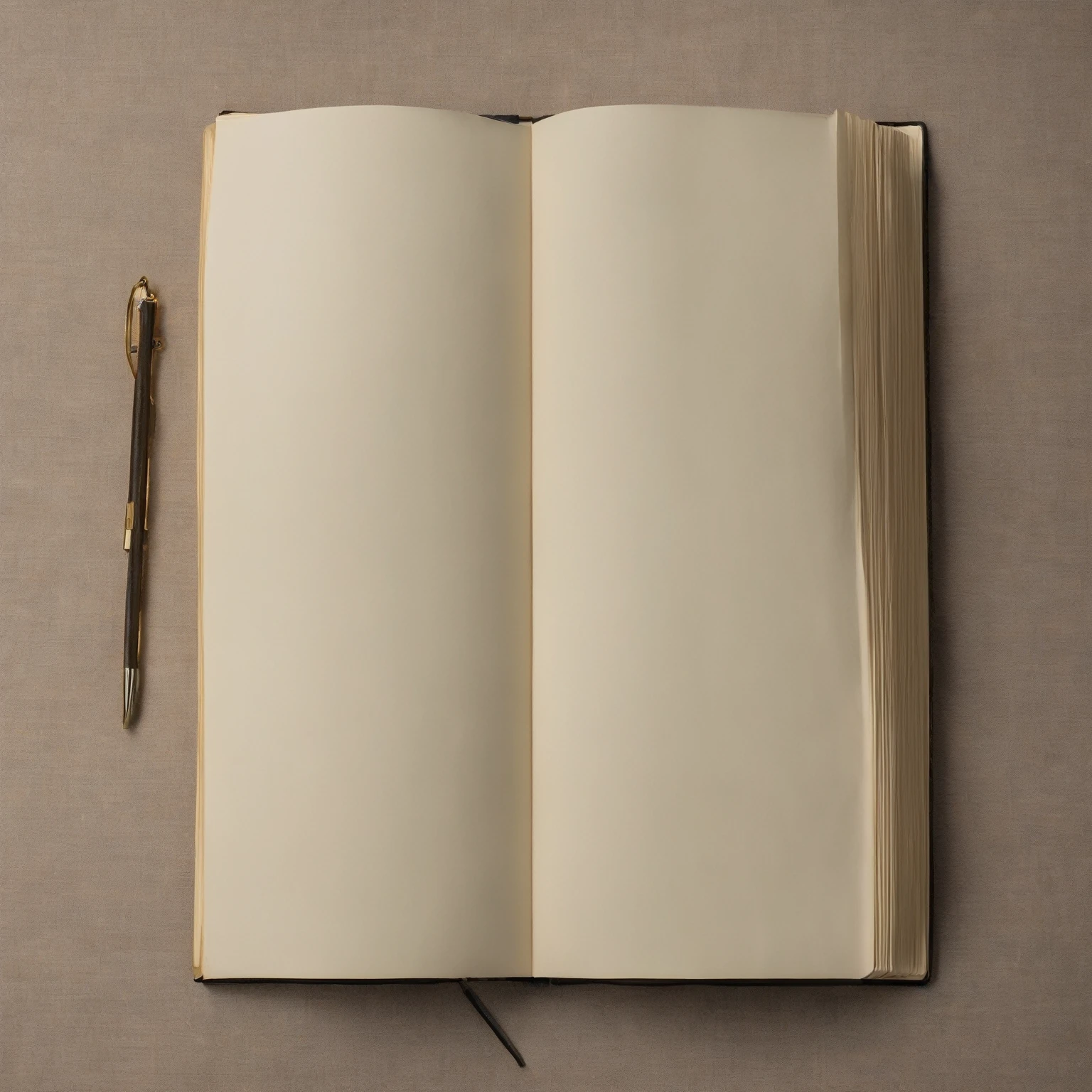 A large book with blank pages and non-blank pages 