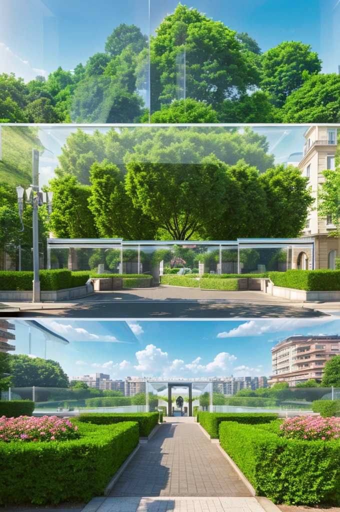 "((Estuary Boulevard Park entrance:1.2)), located at 51-59 Estuary Boulevard, Leopold. The entrance is welcoming, surrounded by ((lush greenery and vibrant flowers:1.2)). Include a well-maintained pathway leading into the park, with a serene and inviting atmosphere. Capture the scene in an ((ultra-realistic:1.3)) style, in ((8K resolution:1.1)), with ((high detail:1.2)). The background is ((completely transparent:1.5)) to make it suitable for overlay or further use."