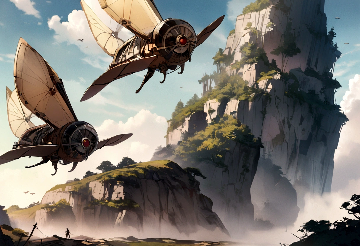 Three views of the game，A small flying machine of the elves