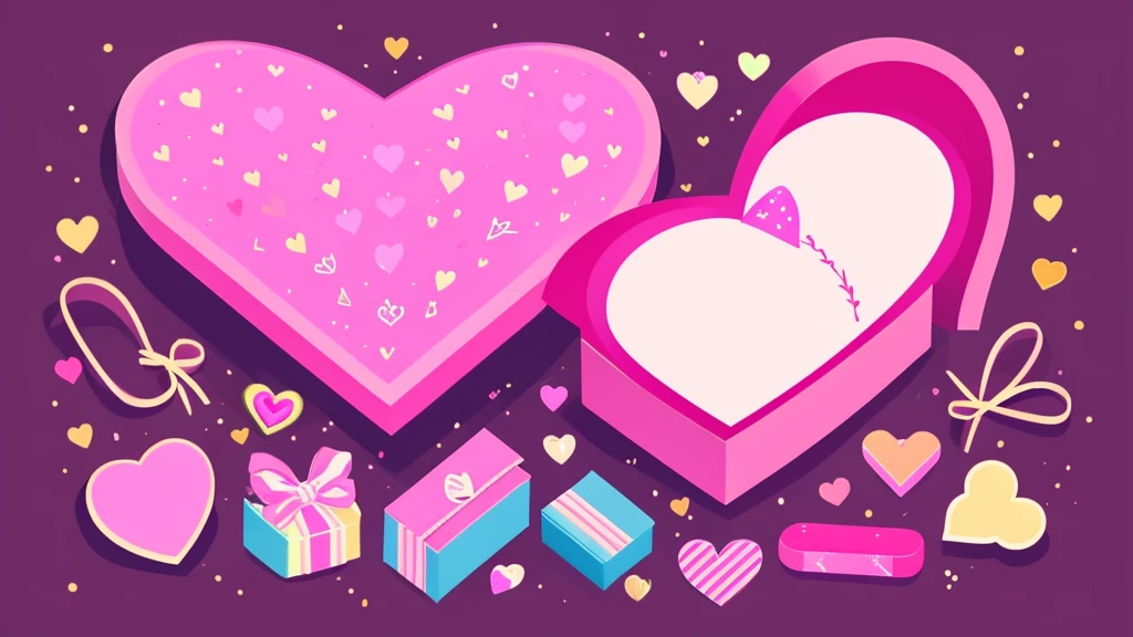Heart Illustration, rainbow, pink, present box, Small items, firework, pinkの空, anime