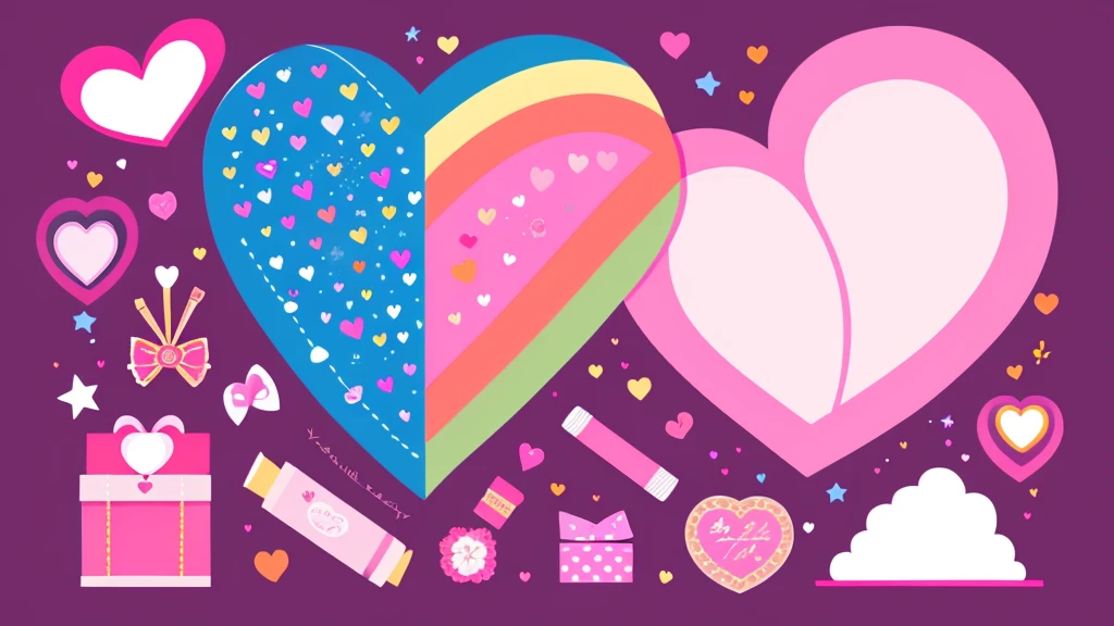 Heart Illustration, rainbow, pink, present box, Small items, firework, pinkの空, anime