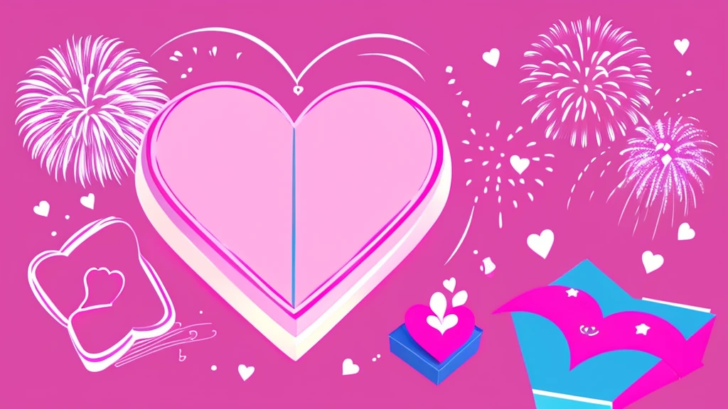 Heart Illustration, rainbow, pink, present box, Small items, firework, pinkの空, anime