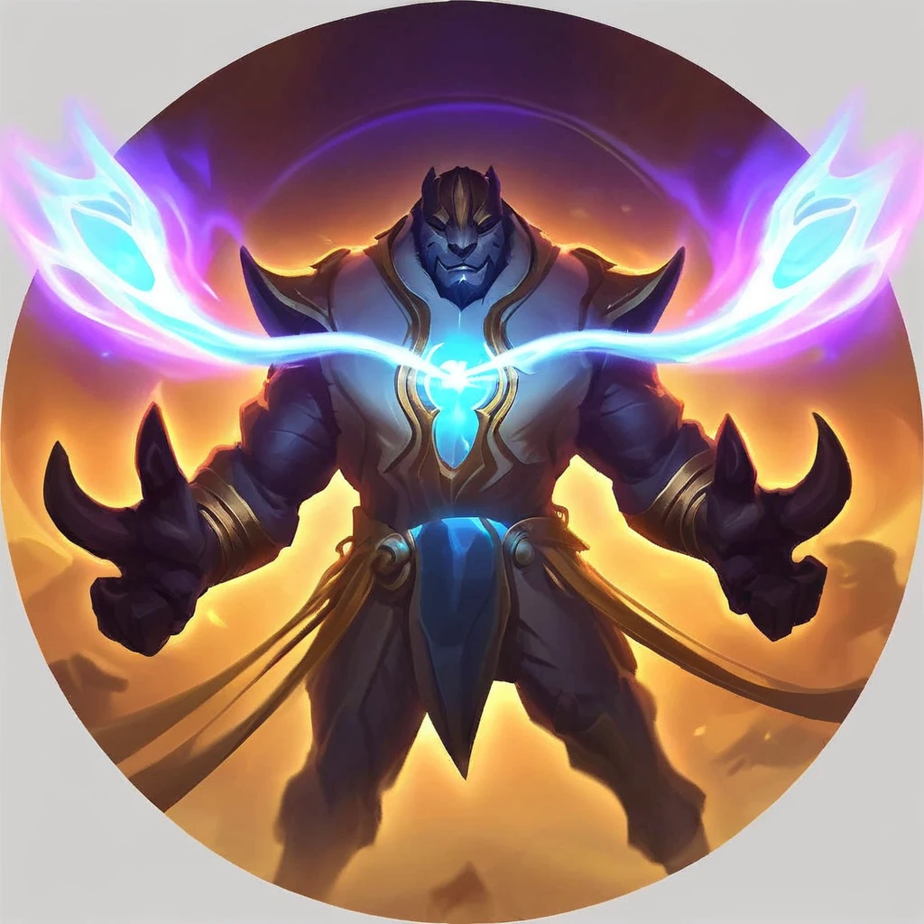 icon, Create an aura in the shape of a protective animal around the target. The target also has phantom limbs (spectral hands or legs) that attack it every turn until the end of combat. Show the magical and combative scene, with the animal aura providing defense and the phantom limbs dealing damage.