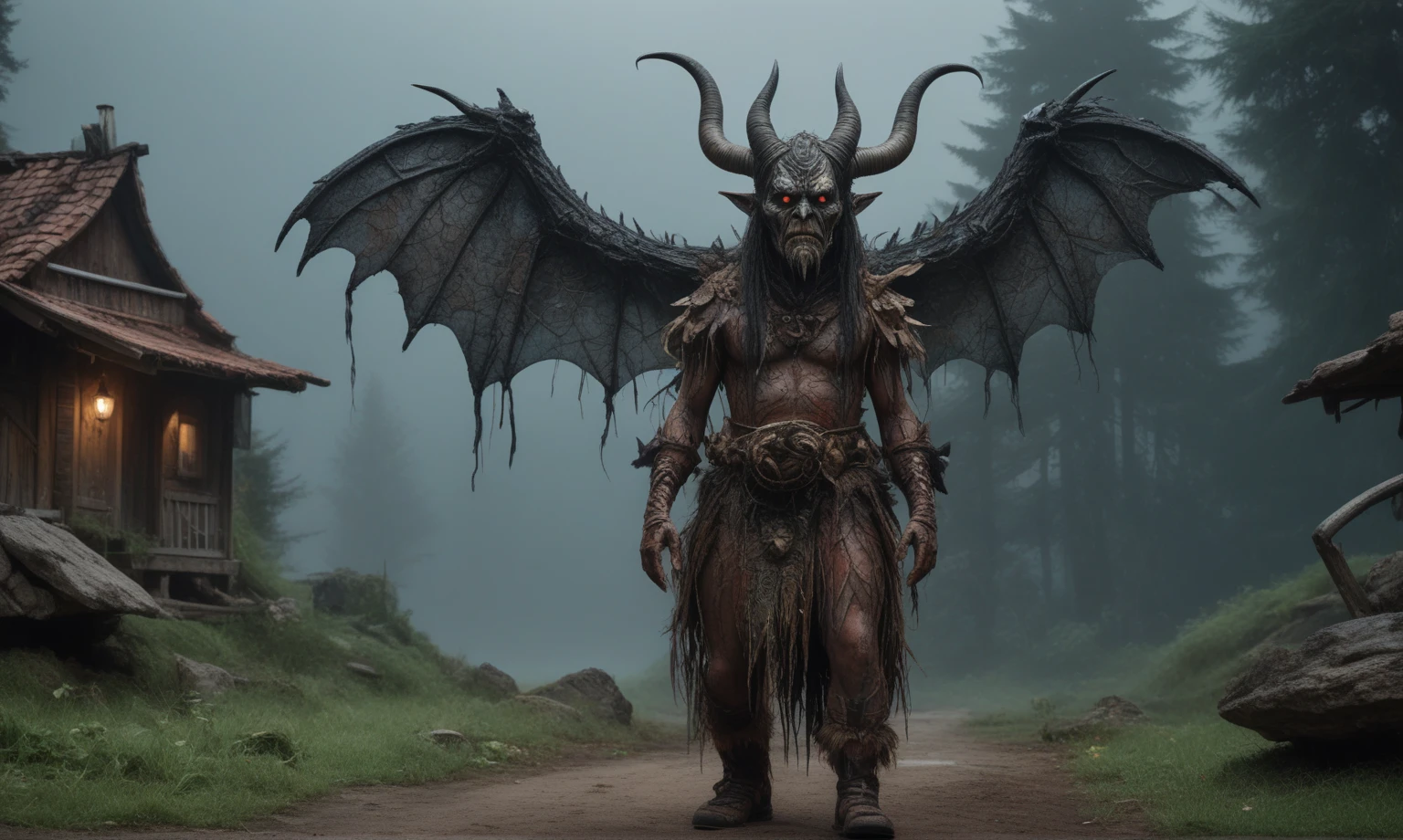full-body-shot , who can't fly,Cinematic, Technicolor,natural skin textures, hyper realisitc, hyper detailed,Extremely detailed,High contrast,Realistic,Chalsedoon Moana,national dress, back view,full body length,evil ghost,Krampus,pretty face,intricate details,realistic humid skin,extremely intricate details,anatomically correct, eyes extremely detailed, high detailed eyes,High contrast,Ultra HD,Retina,HDR,photo,photorealism,Masterpiece, natural skin textures, hyper realism,hyper detailed,High contrast,(HDR:1.4),Realism,Ultra Detailed,irina yermolova, close full body shot,16K resolution,RAW, Nikon Z9,Paul Zizka,full body length,niobium goblin,native irish,pretty face,eyebrow up,full body shot,ominous landscape,niobium gray atmosphere,by art Simon Stalenhag,Nicola Samori,(((Wangechi Mutu))),prime colors,urban,extremely detailed,masterpiece,intricate details,faded,eyes extremely detailed, high detailed eyes,4k resolution,islands levitating above ground, Nikon Z9,scary village,stalker,Stone Forest ,Venice Mask