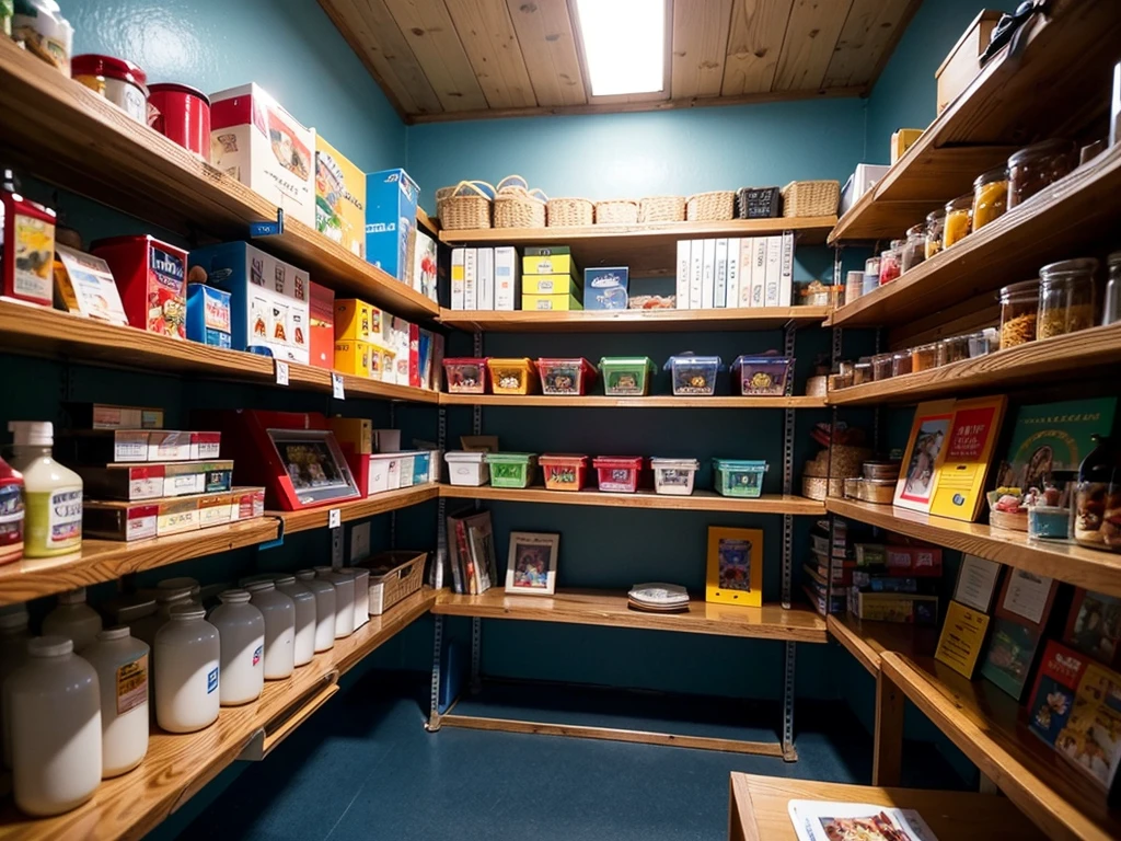 unmanned,(One Point Perspective:2.1),(Semi-cartoon style:0.9),(Yu-Gi-Oh art style:2.3),(unmanned:10.1),The laboratory that cultivates red spider lilies,Blue flower,Red spider lily,The left and right rows are dark blue plastic shelves.,There is an aisle in the middle,Device for arranging and cultivating red spider lilies,Enclosed space,(Strong light and shadow:1.1),(Strong edge:2.1),(Realistic Light and Shadow 1.1),(Clearly layered 6.2),