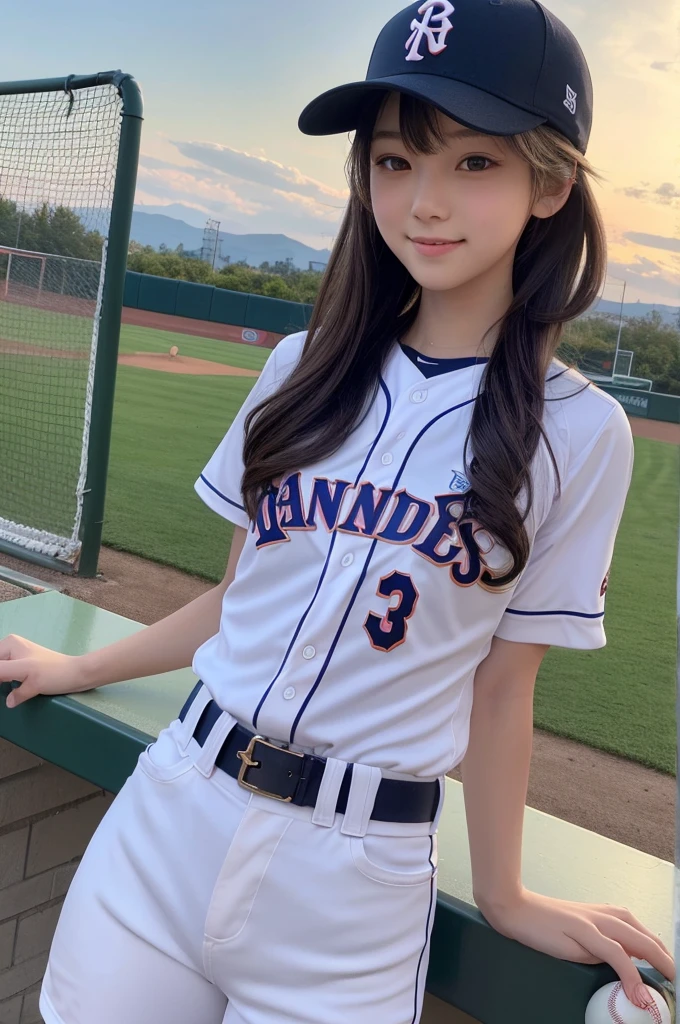 masterpiece、Highest quality、Very detailed、An illustration、Beautiful details、One Girl、cute、Detailed landscape、Library Background、Beautiful Hairstyles、Perfect Anatomy:1.4,4K resolution,((Baseball uniform)),Smiling,(Ultra-realistic), (最高のAn illustration), (Increase the resolution), (8K), (masterpiece), 1 girl, ((The front hair is up)), Slender body, (Slender girl),(Slim girl),Virtual Girl Lynn,Turning back and facing away,Wearing a baseball hat