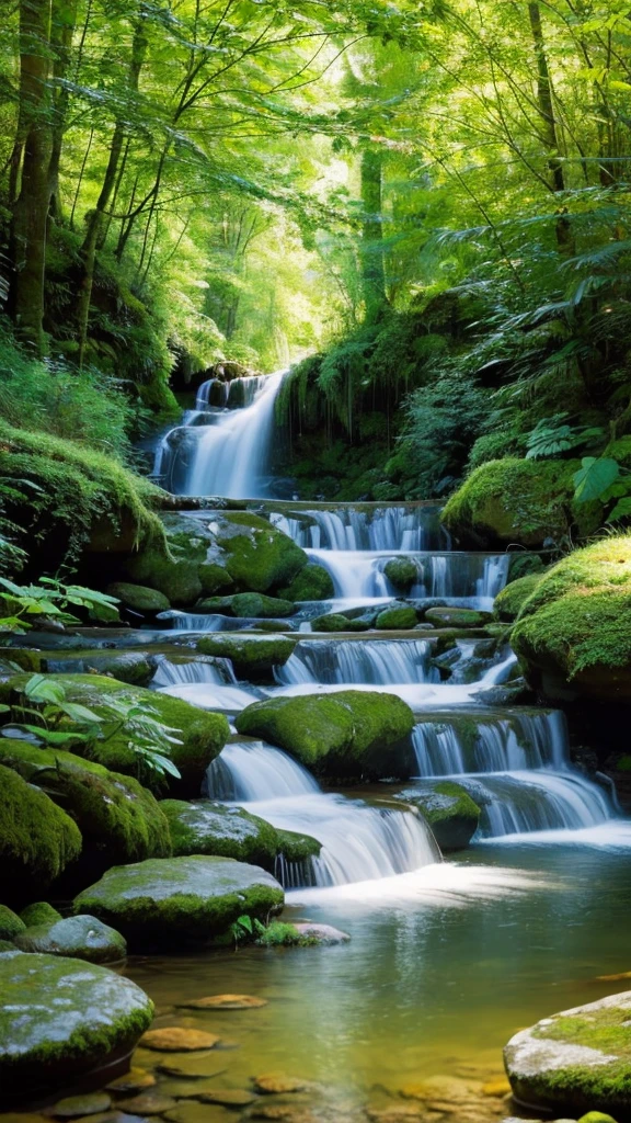 Here is a prompt in English to create an image suitable for water sound therapy:
---
Create a serene and calming image for water sound therapy. The scene should feature a tranquil flowing stream surrounded by lush greenery, with sunlight filtering through the trees. The water should be clear and gently rippling, creating a soothing and peaceful atmosphere. Incorporate elements like smooth stones, small waterfalls, and vibrant plants to enhance the natural beauty and relaxation of the scene. The overall mood should be tranquil, calming, and inviting, ideal for promoting relaxation and stress relief through water sound therapy.
---
Feel free to adjust the details to better fit your needs!