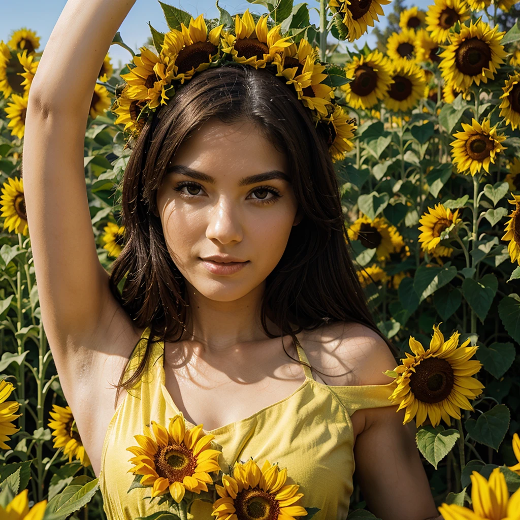full bloom Sunflower field Fantasy