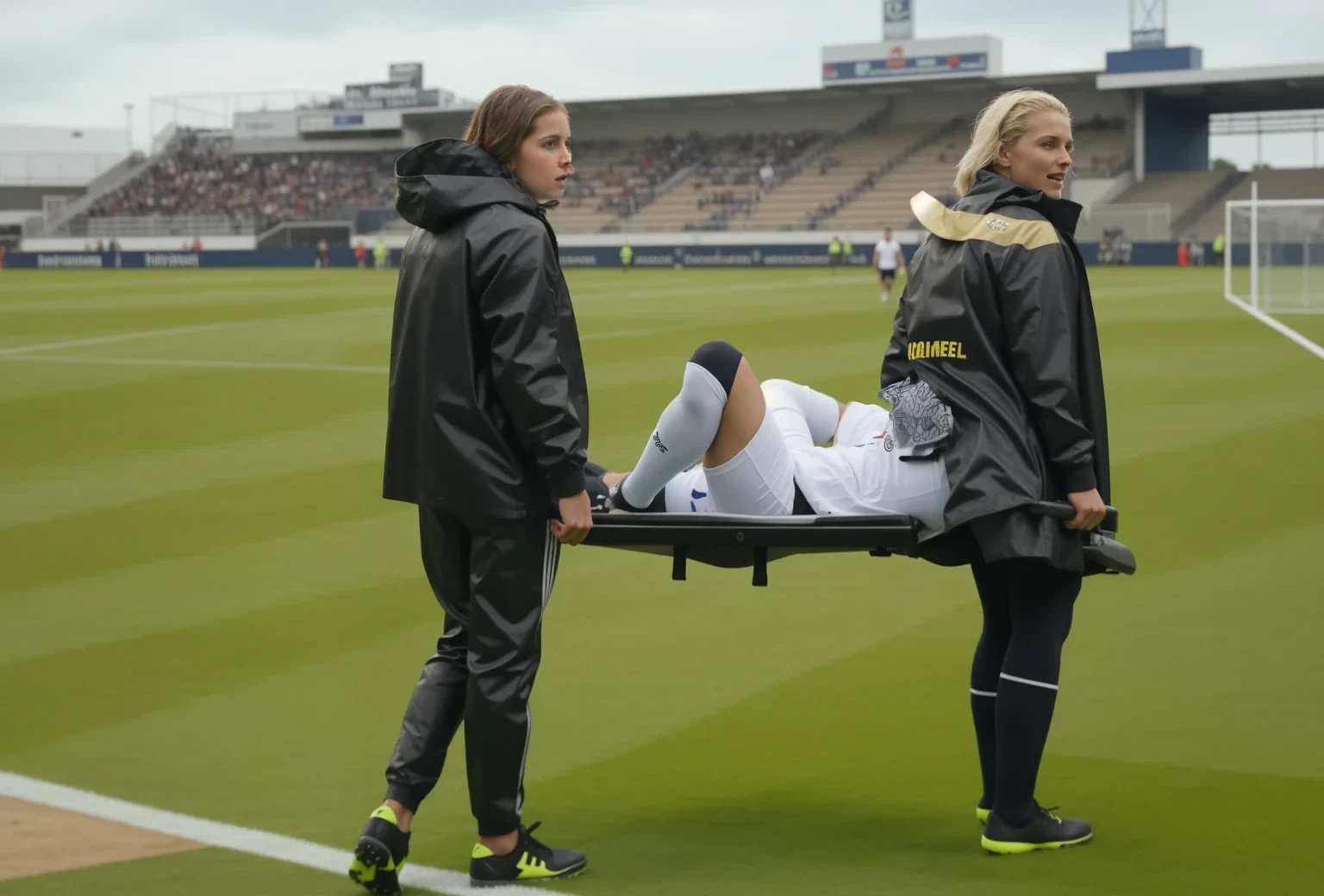 a lettering "STRETCHER CREW"