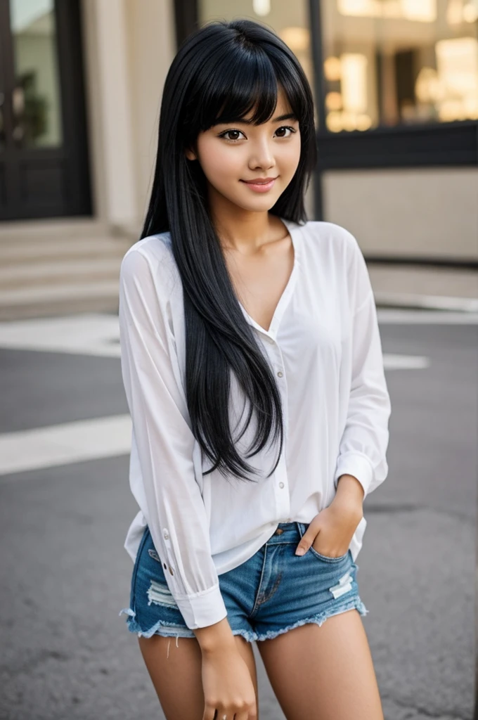 Cute black hair girl