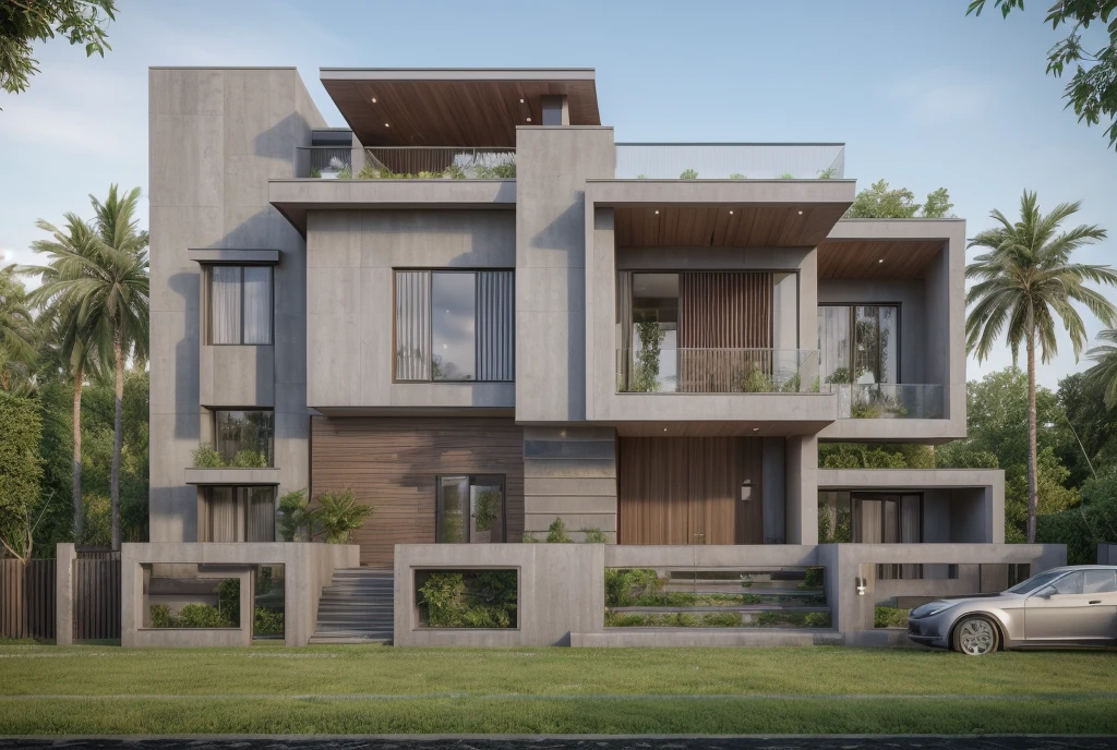 ((best quality)), ((masterpiece)), (detailed), perfect face, ((Masterpiece)), (best quality), (ultras Realistic), 8k, Raw photo, a rendering of a modern house with vietnamese roof anh brick yard , realistic garden, contemporary house, exterior design, wide establishing shot, modern house, in style of simplified realism, concept house, realistic building, front elevation view, wide angle exterior 2022, inter dimensional villa, building facing, sharp focus ilustration hq, modern style, realistic establishing shot, concept house, wide angle exterior 2022, precise architectural rendering, inter dimensional villa, award-winning render, front-view, mid-view, detailed rendering, architectural render, architecture render, modern house, architectural visualization, realistic architecture, insanely detailed rendering, exterior , trees landscape, sky wood paneled ceiling, a rendering of a modern house with a garden, precise architectural rendering, high quality rendering, award-winning render, professional render, beautiful 3 d rendering, beautiful rendering, architectural rendering, a photorealistic rendering, luxcore render, stunning render, an award winning digital render, beautiful rendered, high-quality render, architectural 3 d render, artistic render, a view of a garden with lots of flowers and plants, in a cottagecore flower garden, cottagecore flower garden, lush flowery outdoors, garden with flowers, flower garden summer morning, lots of plants and flowers, lush garden surroundings, lush chic garden, with a french garden, lush plants and flowers, home and garden, garden at home, homes and gardens, permaculture, with a garden, sustainable architecture, gardening, green house, homes and garden magazine, beautiful house on a forest path, vegetal architecture, a rendering of a modern house with a small balcony and a bancony , precise architectural rendering, modern house, contemporary house, concept house, street,