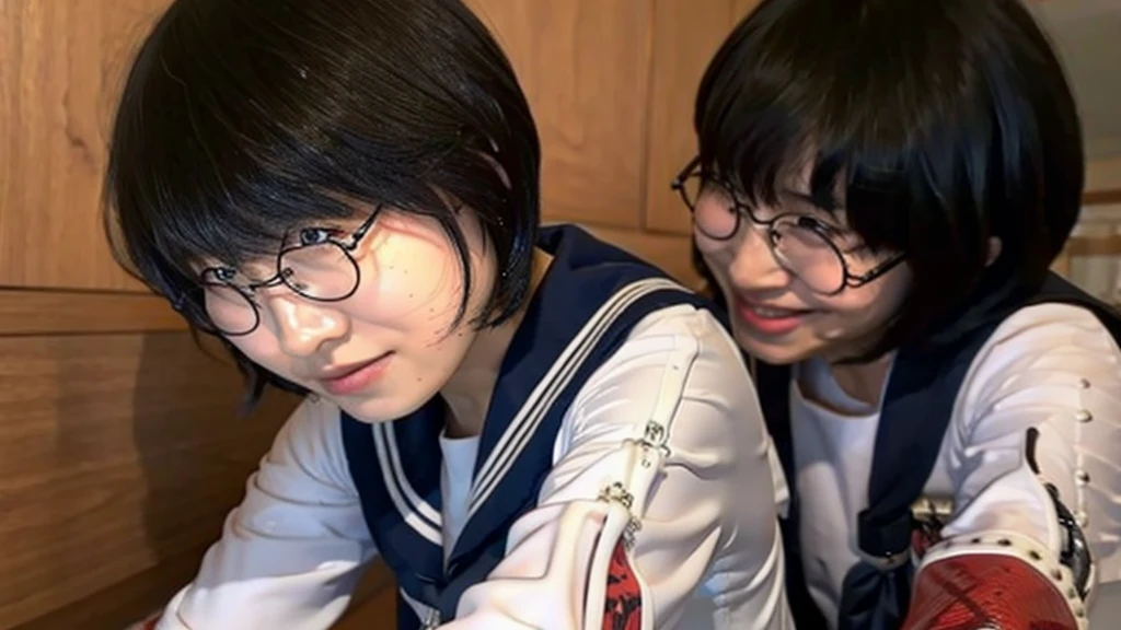 A photo of suzuka and a man with his bangs down