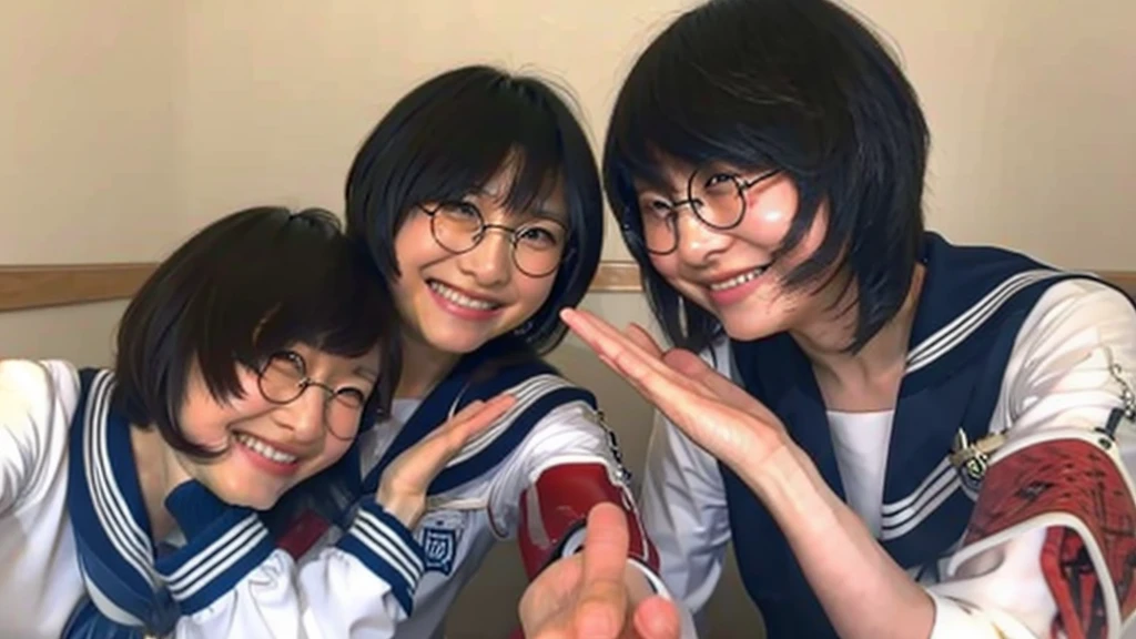 A photo of suzuka and a man with his bangs down