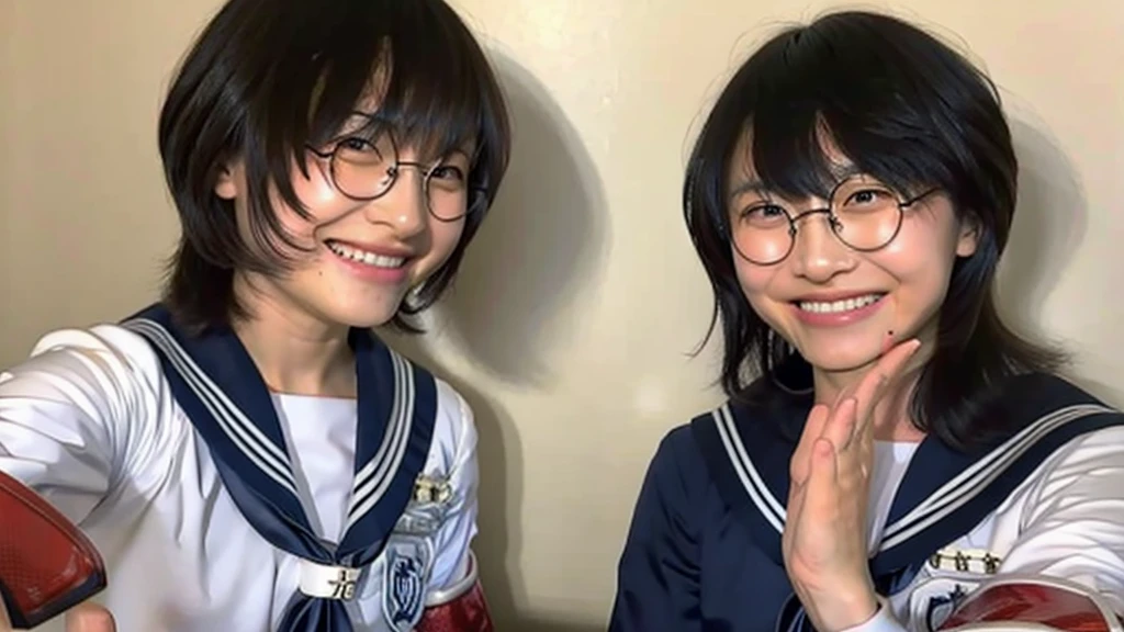 A photo of suzuka and a man with his bangs down