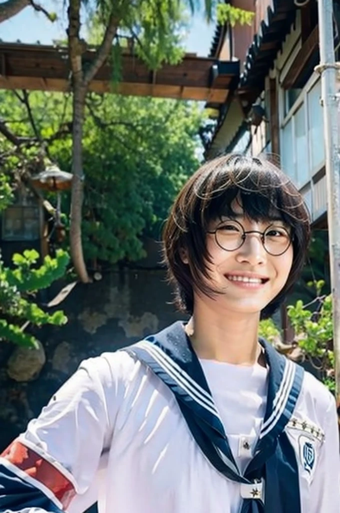 A photo of suzuka and a man with his bangs down