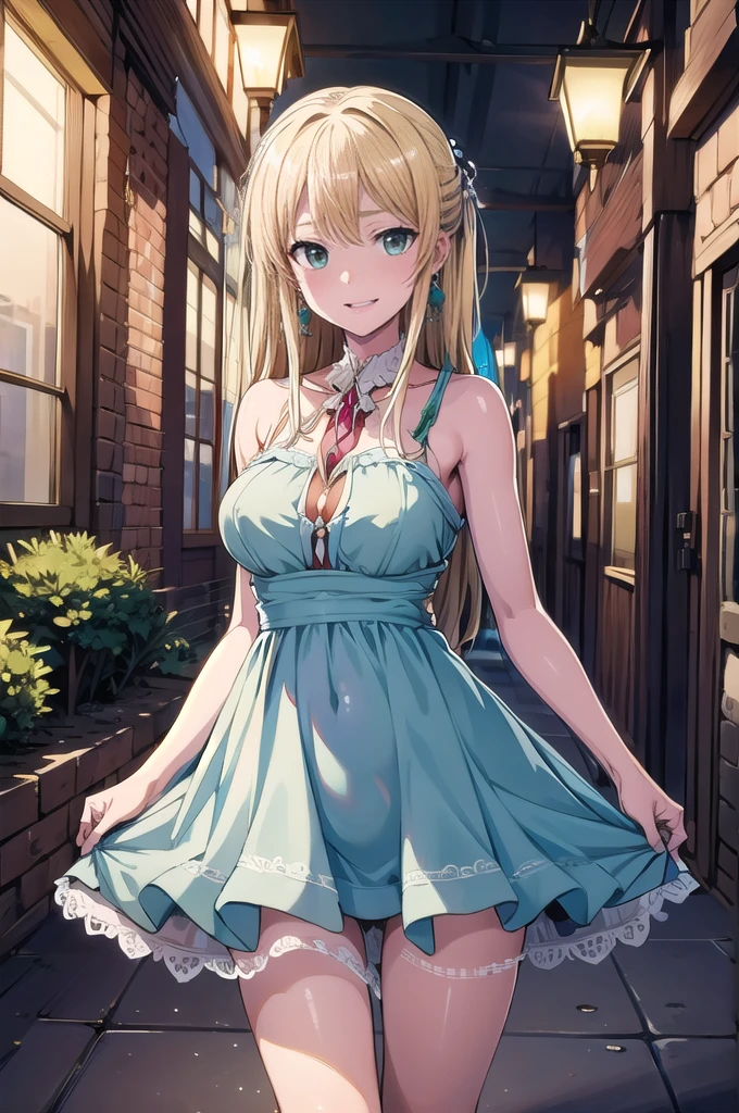 lewd face,Aphrodite Danmachi, blonde hair, green eyes, shy, shily face, long hair, wedding dress, laying on the bed, bedroom, Naughty tattoo on the belly, pregnancy
