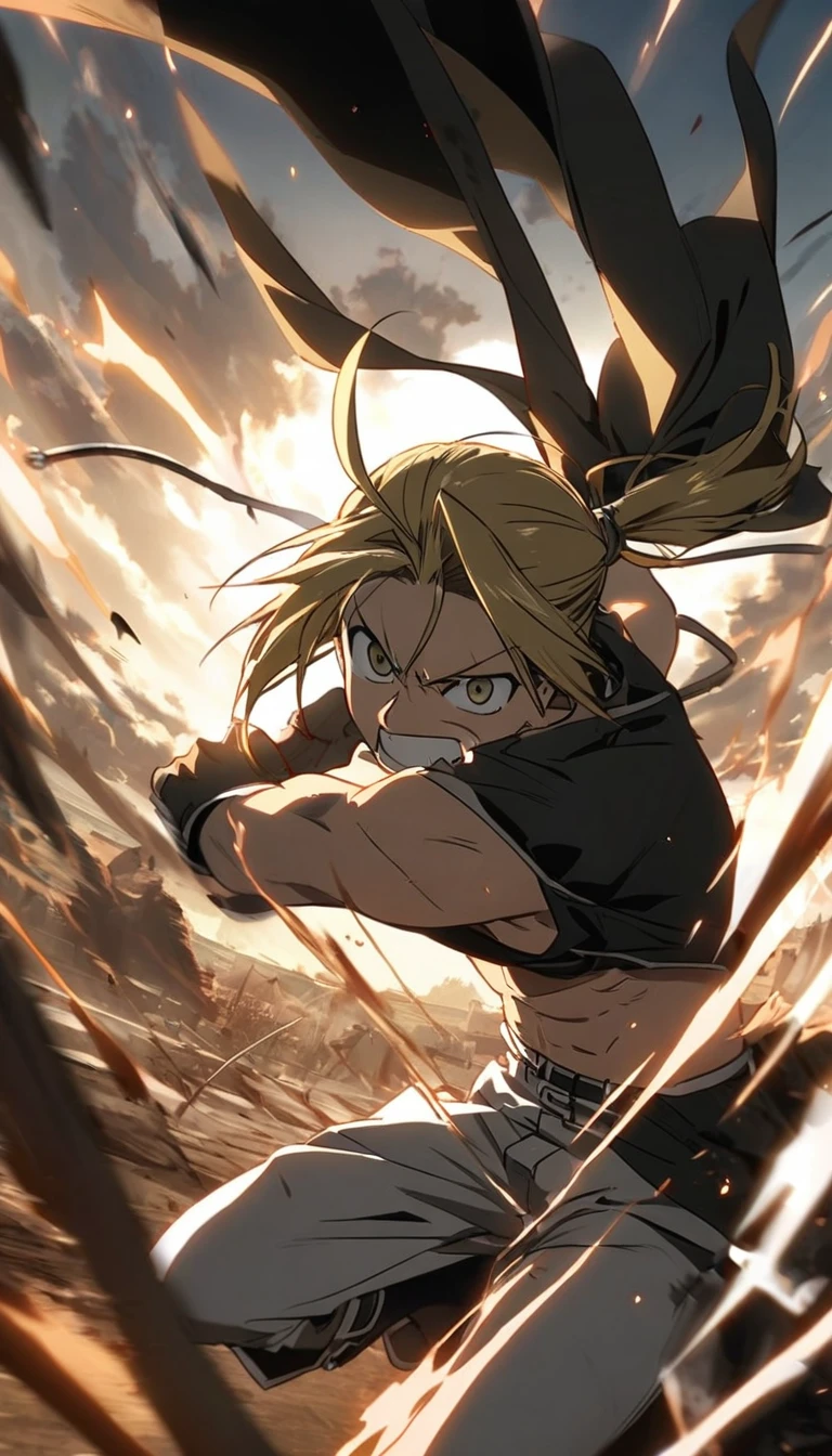 1boy, masculine , blond hair, fighter