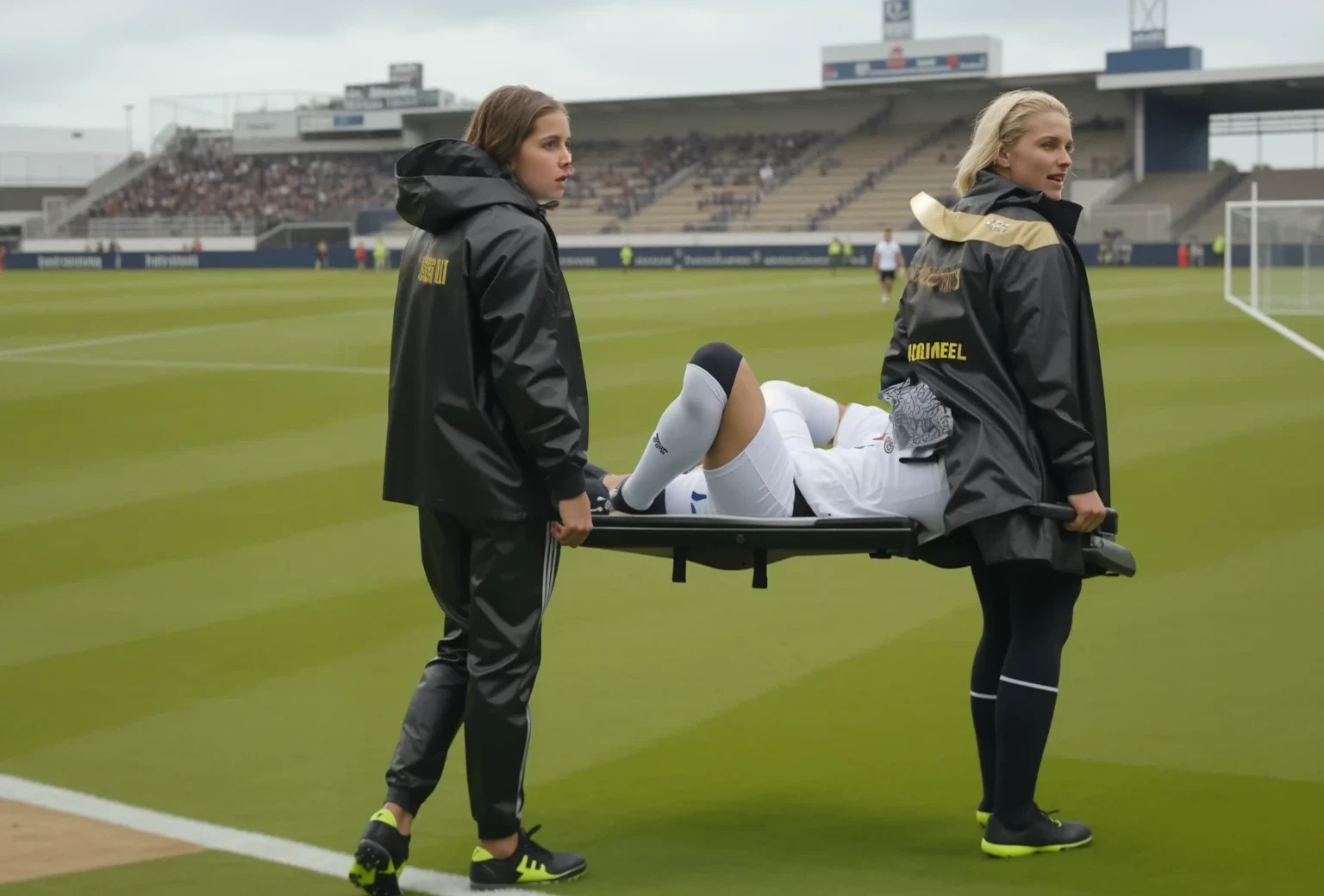 a lettering "STRETCHER CREW"