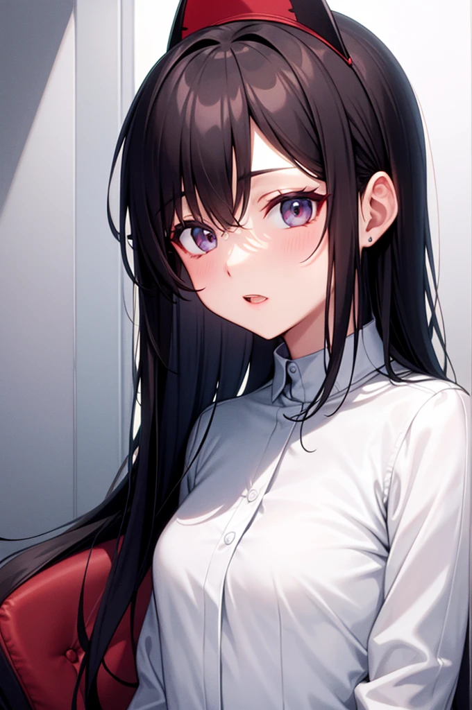 head of&#39;artwork, ((ultra detailed background, Delicate pattern, complex detail)), (very detailed, Fine details), best quality, beautiful lighting, ((average breasts, slim girl)), NamiFinale, ((White shirt, Red skirt)), simple shirt, 1girl, Red hair, only, long hair, jewelry, Brown eyes, smile, loops of&#39;ears, covered shoulders, (complex detailed background, to l&#39;interior, room environment, wooden walls, window, Rays of light), (cowboy shot),  
