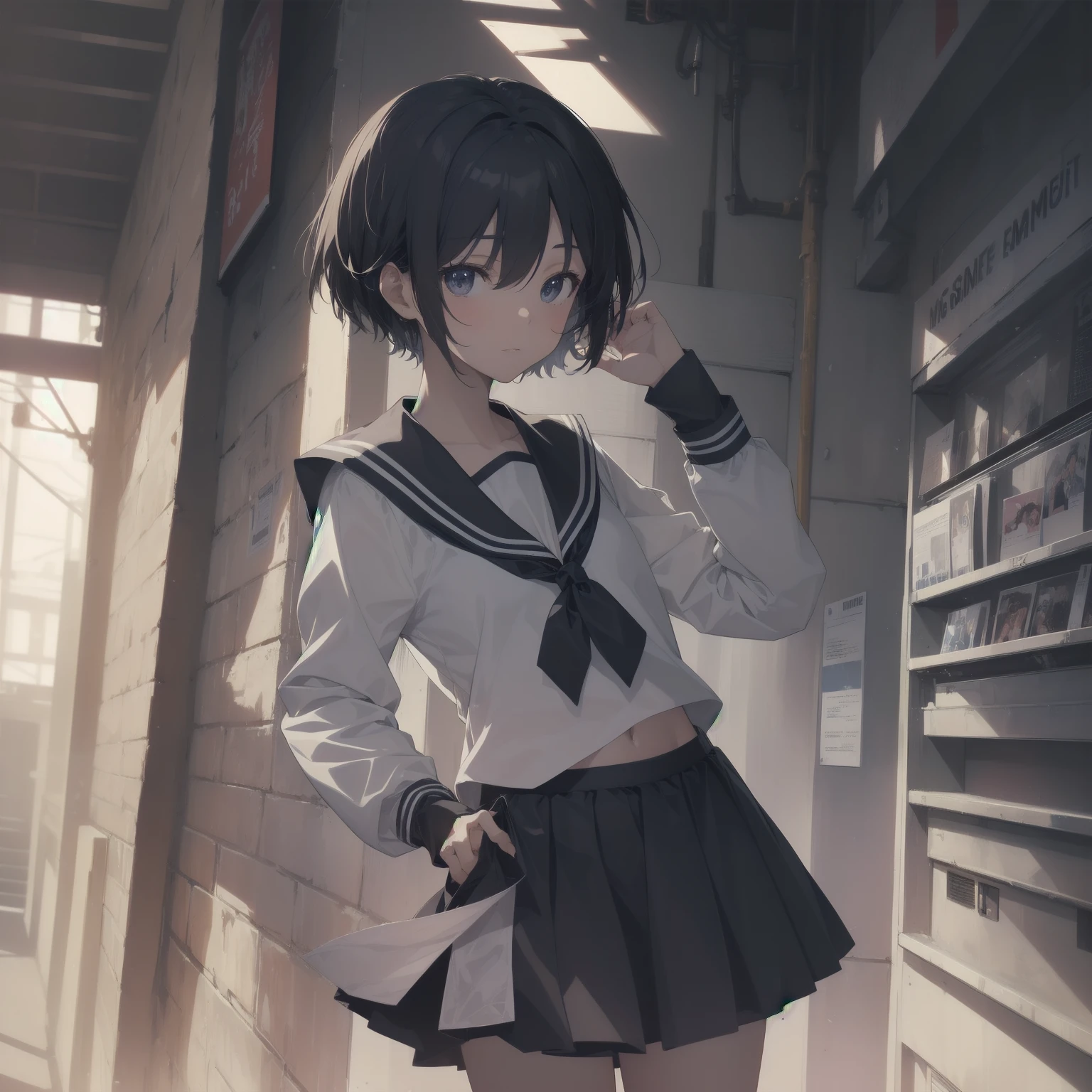 ultra-absurdres-Top quality by artist God, ultra-detailed, high resolution, anime moe artstyle, best anime 8k konachan wallpaper, pixiv contest winner, pool:2810, perfect anatomy,break, 1girl, (Please draw a girl walking sleepily to school alone. )break,(Solo,little female, :1.3),Full limbs, complete fingers,a junior high school student, (very short hair), short cut, flat chest, , small butt, smallck eyes, beautiful detailed eyes, well-proportioned iris and pupils, expressive eyes, highres detailed hair, soft expression, salor school_uniform, sailor collar, serahuku, bow, pleated skirt,(Detailed Lighting), (Detailed background), in the School commute route. break,super detailed skin, Best cinematic lighting powered by famous artist, 8k,beauty illustration,photoshop_(medium),very aesthetic,break,((artist:toosaka_asagi )), artist:clamp ,artist:carnelian ,artist:kantoku ,
