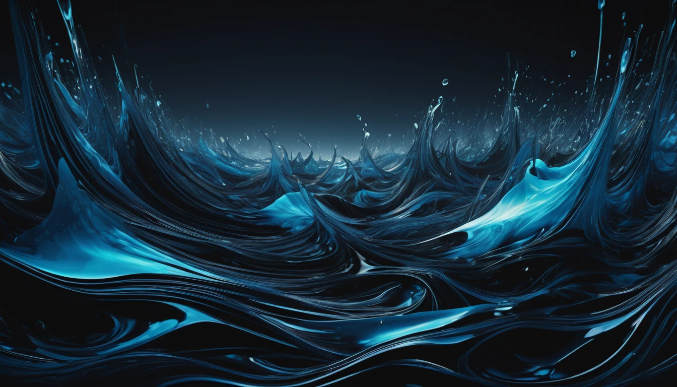 Hyper-realistic cinematic photographic bioluminescent patterns, lighting and ultra-detailed imaging.
Disorderly and Chaotic Initial World: · Specific Details: Abstract and irregular shapes, without clear definition. Style: Abstract art. Color Palette: Dark shades of black, gray and navy blue. Composition: Chaotic and disorganized, with scattered and overlapping elements. Atmosphere or Emotion: Disorientation and confusion.  widescreen format image with 4K resolution.