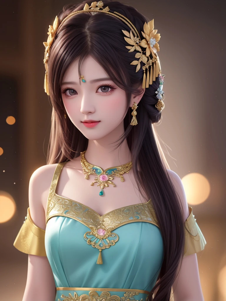 best quality, masterpiece, highres, 1girl,china dress,hair ornament,necklace, jewelry,Beautiful face,upon_body, tyndall effect,photorealistic, dark studio, rim lighting, two tone lighting,(high detailed skin:1.2), 8k uhd, dslr, soft lighting, high quality, volumetric lighting, candid, Photograph, high resolution, 4k, 8k, Bokeh,