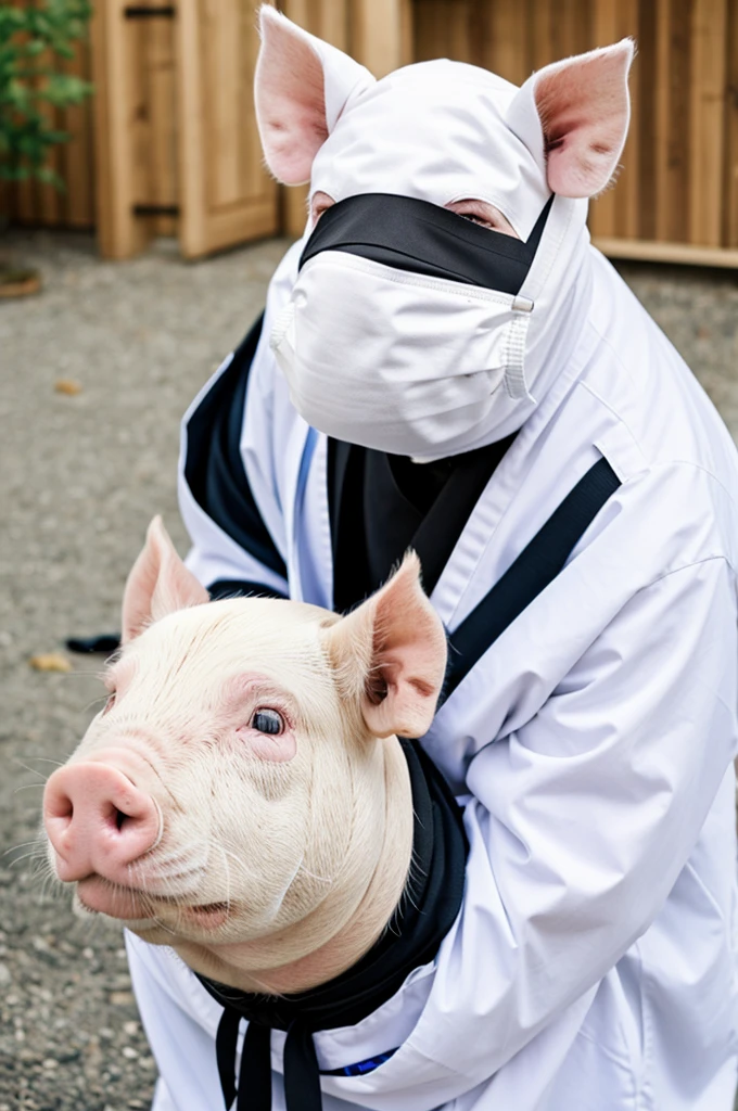 White Pig masked male ninja